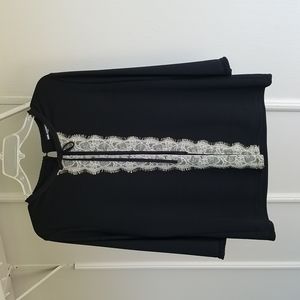 EUC Karl Lagerfeld black and white blouse - size L